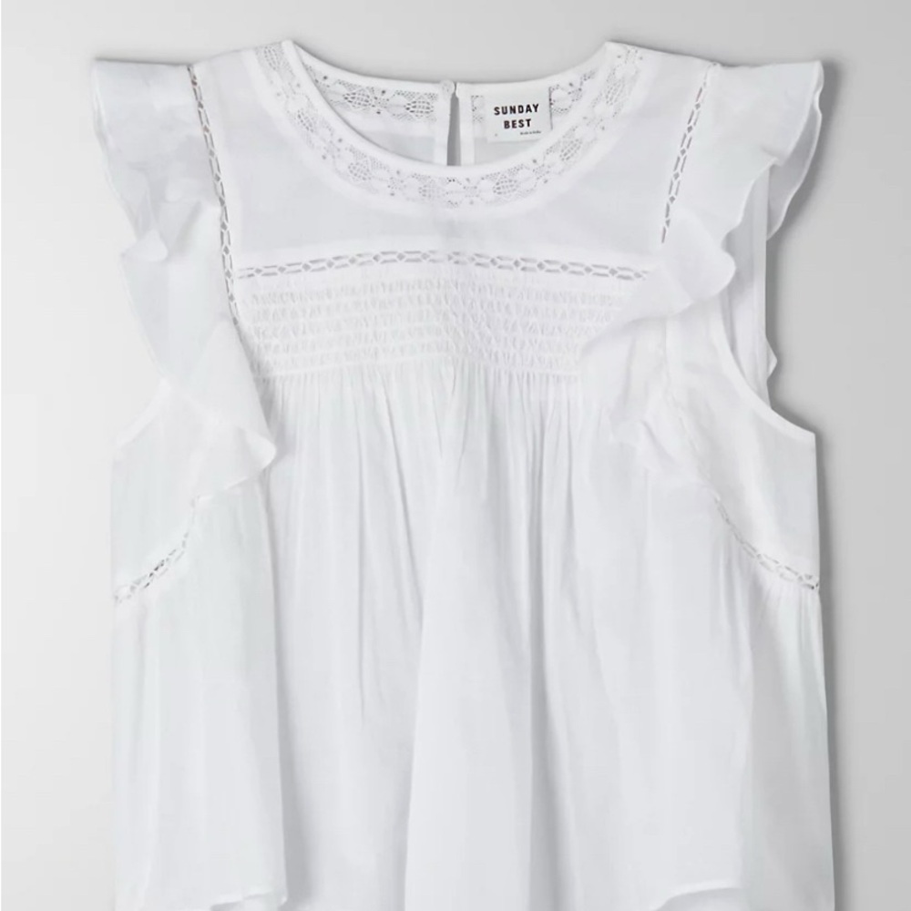Aritzia’s Sunday Best White Cotton Top - so soft & light